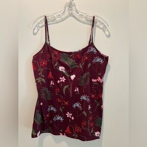 NEW W/O TAGS NEVER WORN ANN TAYLOR WOMENS XL RED FLORAL CAMISOLE TANK TOP